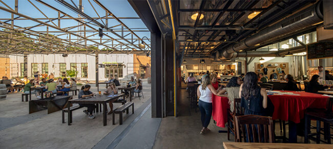 People dining at Legion Brewing at Salt & Vinegar