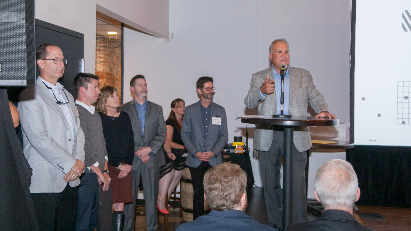 Gary Cline and staff accept AIA NC Firm Award