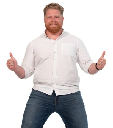 Matthew Schmida giving the thumbs up