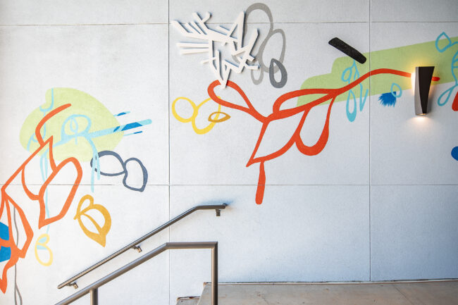Mural at stairs
